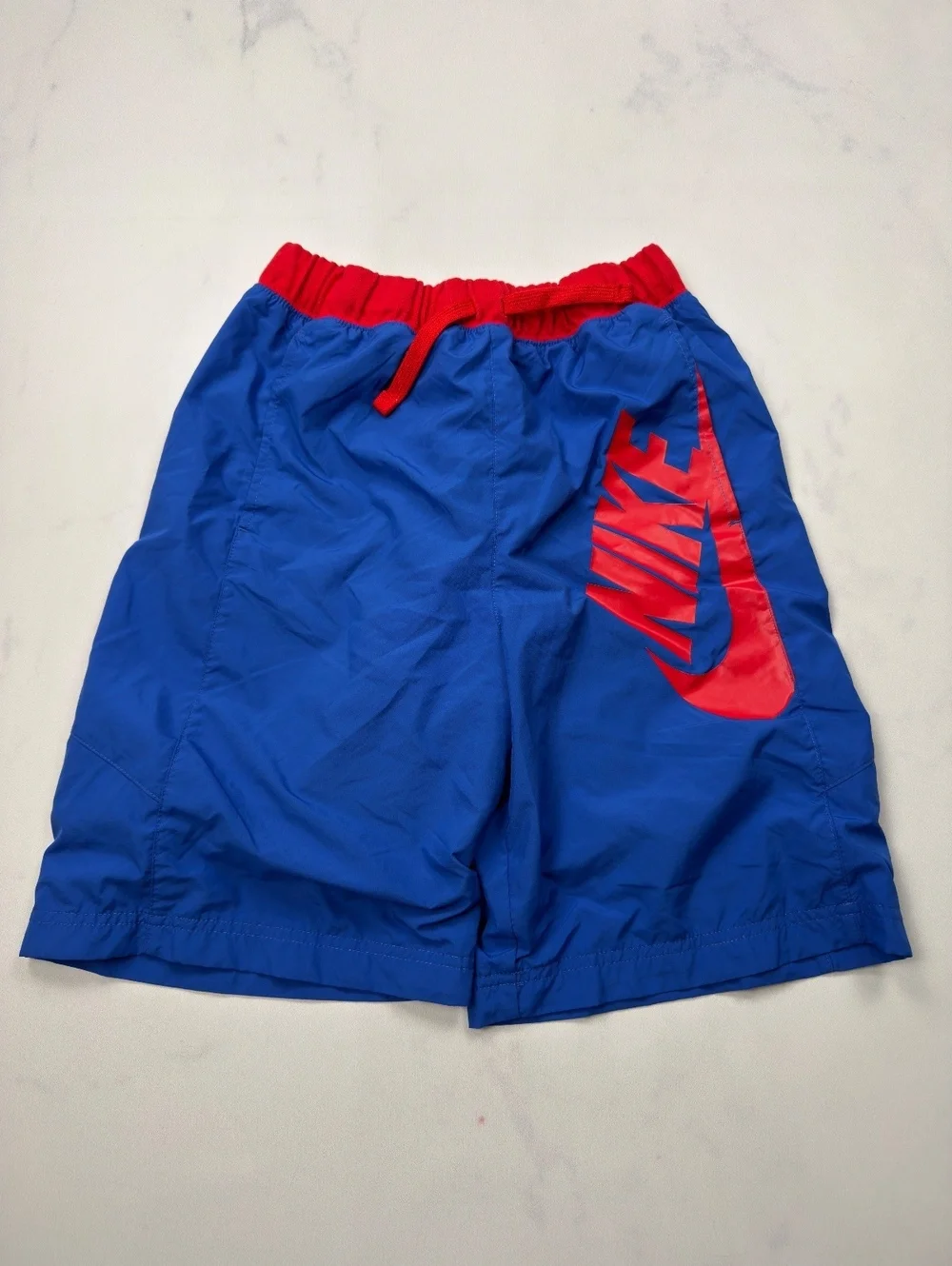 Nike Shorts Track Blue Red Logo Athletic Style - Boys XL